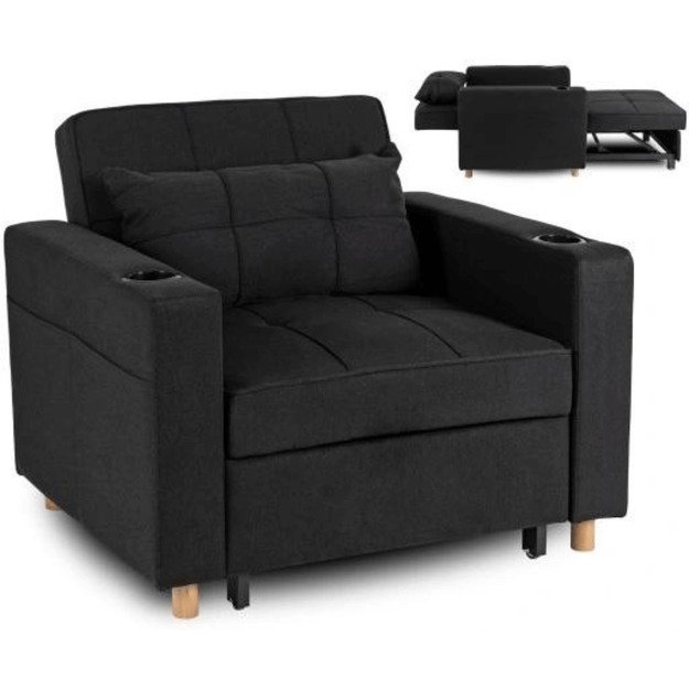 Soloras SOLOR atlošiamas amerikietiškas fotelis, juodas, modernus