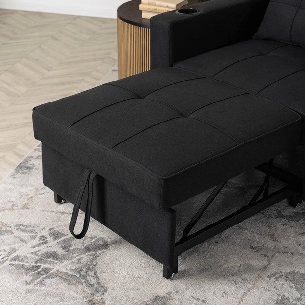 Soloras SOLOR atlošiamas amerikietiškas fotelis, juodas, modernus 3