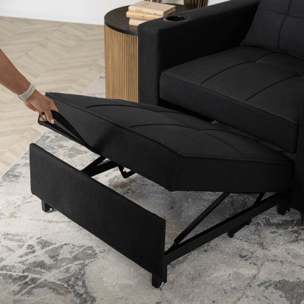 Soloras SOLOR atlošiamas amerikietiškas fotelis, juodas, modernus 2