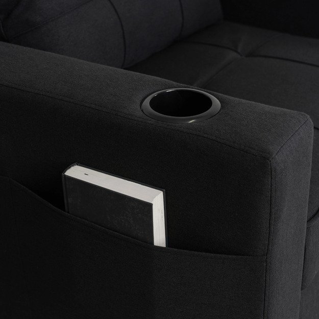 Soloras SOLOR atlošiamas amerikietiškas fotelis, juodas, modernus 6