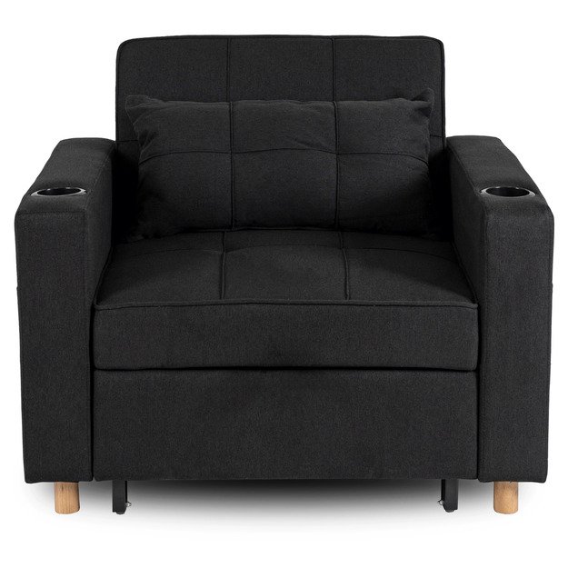 Soloras SOLOR atlošiamas amerikietiškas fotelis, juodas, modernus 13