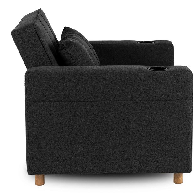 Soloras SOLOR atlošiamas amerikietiškas fotelis, juodas, modernus 8