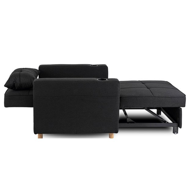 Soloras SOLOR atlošiamas amerikietiškas fotelis, juodas, modernus 10