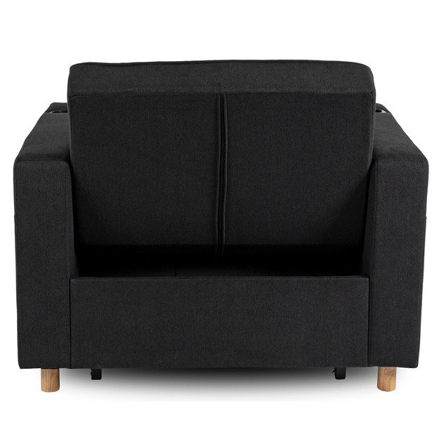 Soloras SOLOR atlošiamas amerikietiškas fotelis, juodas, modernus 14