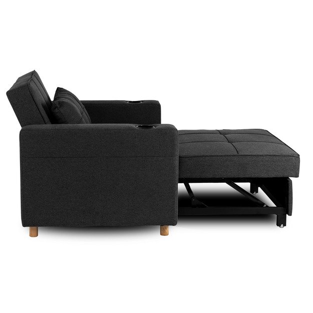 Soloras SOLOR atlošiamas amerikietiškas fotelis, juodas, modernus 9