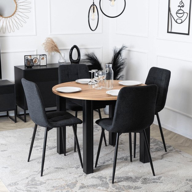 Peru Apmuštas valgomojo krėslas PERU 2, juodos spalvos, modernus loftas 1