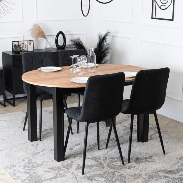 Peru Apmuštas valgomojo krėslas PERU 2, juodos spalvos, modernus loftas 2