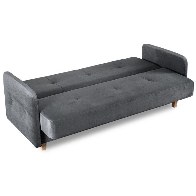 Kuba Sofa su miegojimo funkcija CUBA sulankstoma dvivietė sofa-lova, pilkos spalvos, moderni svetainė 5