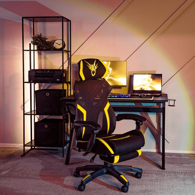 Maxima juoda/geltona Pasukama Kėdė – Komfortas ir Stilius Jūsų Namams! 1