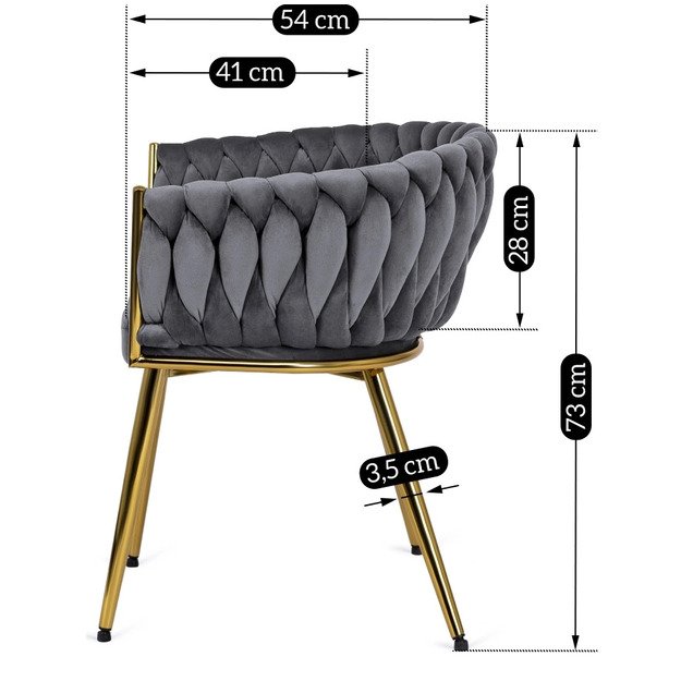 CAPRI pilkas aksominis apmuštas austas svetainės krėslas tualetiniam staliukui, modernus žavesys 15