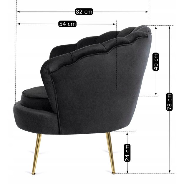 ANGEL poilsio krėslas juodos spalvos 9