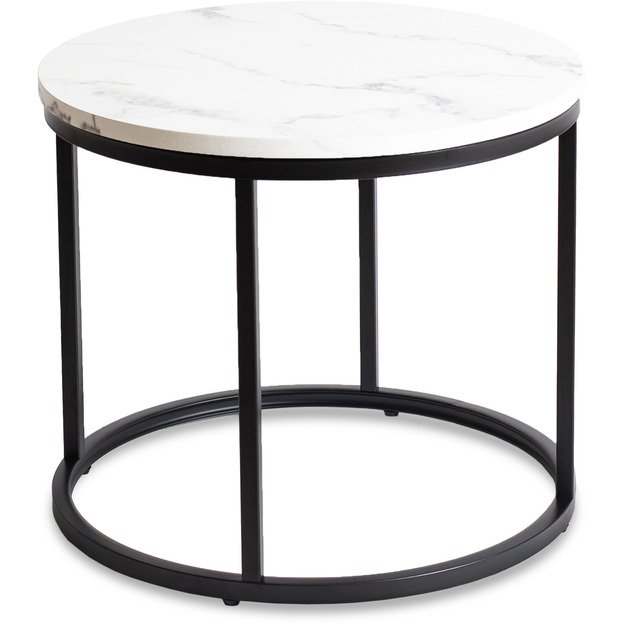 Konis CONNY kavos staliukas, 53 cm, baltas marmuras/juodas, modernus žavesys  4