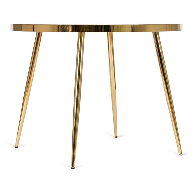 Tinga TINGA apvalus stalas, 100 cm, baltas marmuras/auksinis žavesys 11