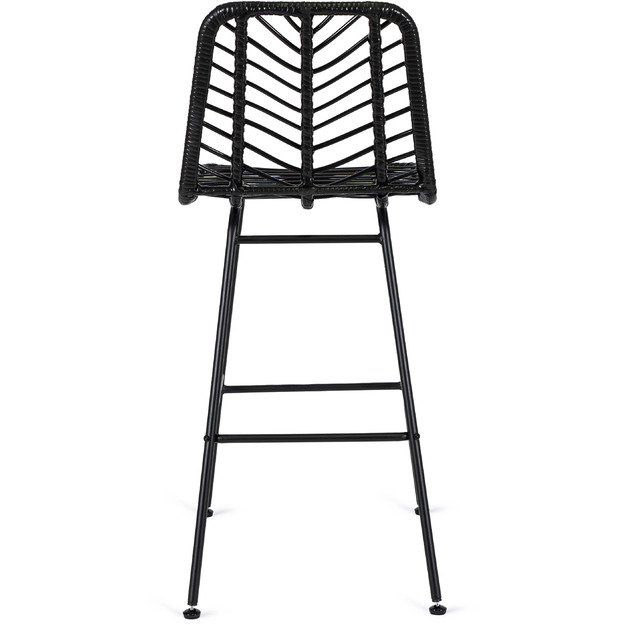 Džeris JERRY sodo taburetė, rotango, baro kėdė, juoda, bohemiško stiliaus 5