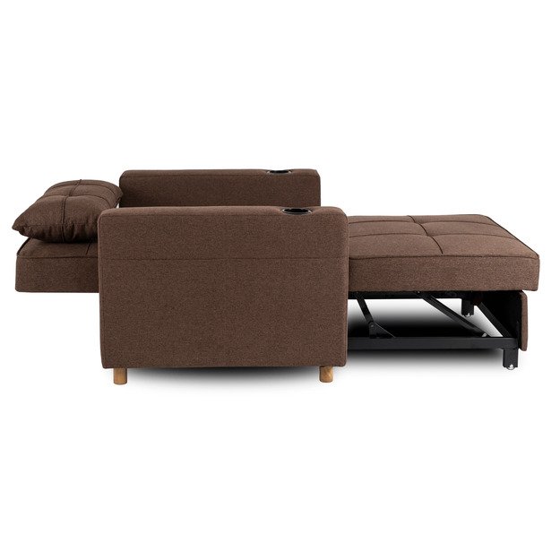 Soloras SOLOR atlošiamas amerikietiško stiliaus rudas modernus miegamasis fotelis 7