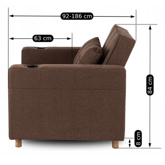 Soloras SOLOR atlošiamas amerikietiško stiliaus rudas modernus miegamasis fotelis 14