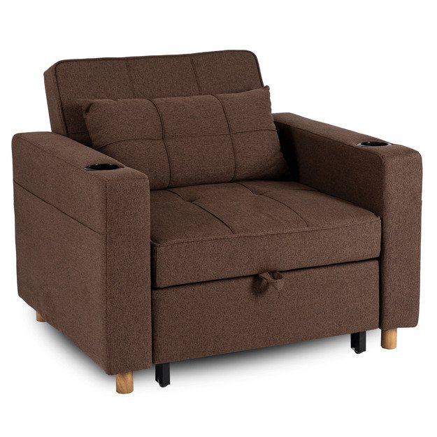 Soloras SOLOR atlošiamas amerikietiško stiliaus rudas modernus miegamasis fotelis 9