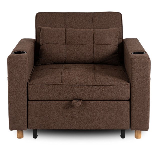 Soloras SOLOR atlošiamas amerikietiško stiliaus rudas modernus miegamasis fotelis 10