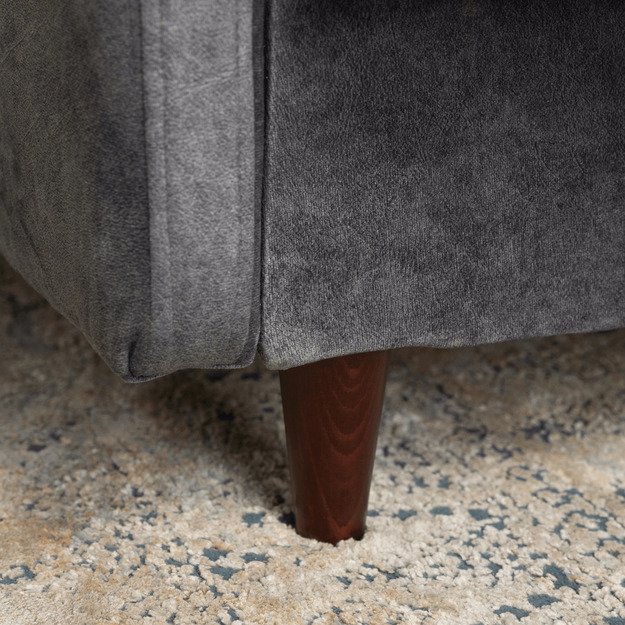 Tivoli TIVOLI sofa su miegojimo funkcija, dvivietė transformuojama sofa, pilkas aksomas, moderni svetainė 2