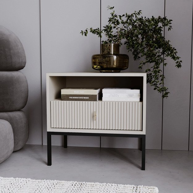 Marcos MARCOS kašmyro modernus naktinis staliukas su stalčiumi miegamajam