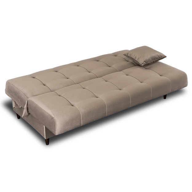 Lima LIMA sofa su miegojimo funkcija, dvivietė išskleidžiama sofa, smėlio spalvos, moderni svetainei 4