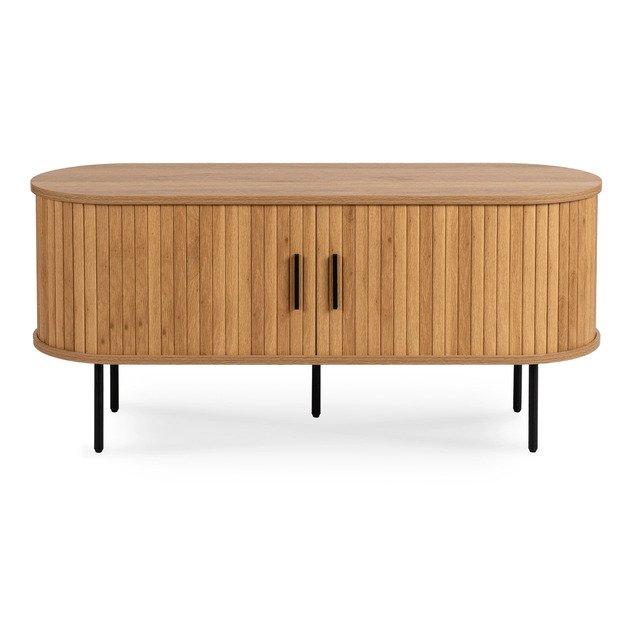 Rtv ir Trish TRISH dviejų durų televizoriaus spintelė svetainei, 120 cm, ąžuolo raštas, modernus 5