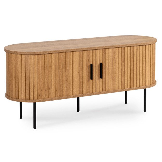 Rtv ir Trish TRISH dviejų durų televizoriaus spintelė svetainei, 120 cm, ąžuolo raštas, modernus 2