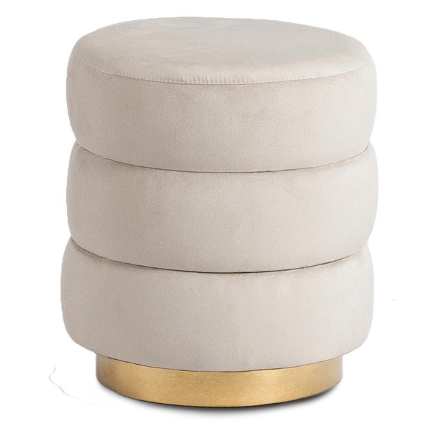 Aura Minkštas pufas AURA, kreminės spalvos, modernus