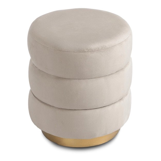 Aura Minkštas pufas AURA, kreminės spalvos, modernus 3