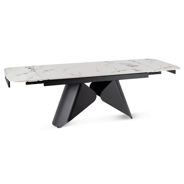 Verona VERONA stačiakampis ištraukiamas stalas, 160–240 cm, keramika, baltas marmuras/juoda, modernus 9