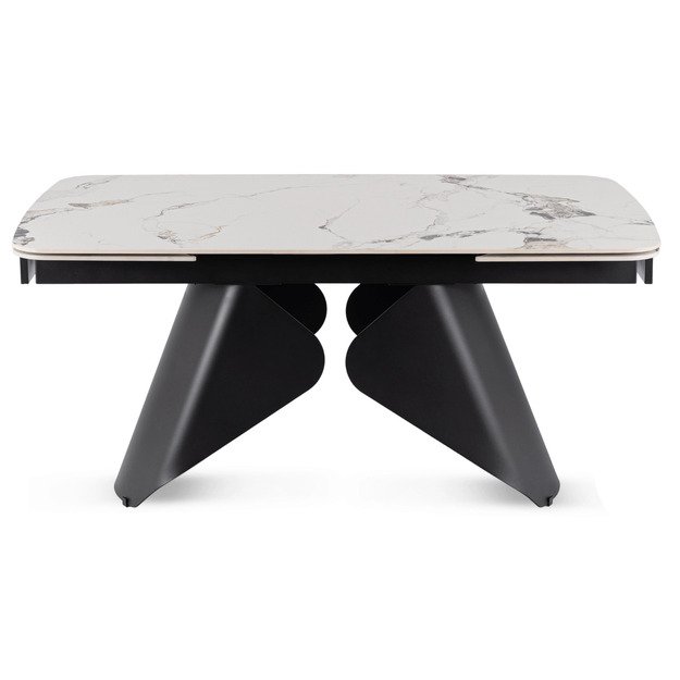 Verona VERONA stačiakampis ištraukiamas stalas, 160–240 cm, keramika, baltas marmuras/juoda, modernus 10