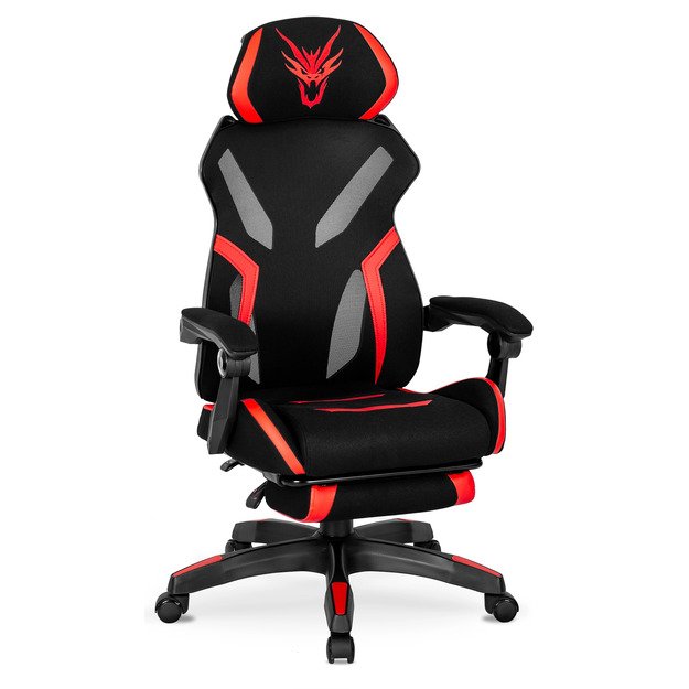 Maxima juoda/raudona Pasukama Kėdė – Komfortas ir Stilius Jūsų Namams!