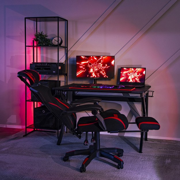 Maxima juoda/raudona Pasukama Kėdė – Komfortas ir Stilius Jūsų Namams! 2