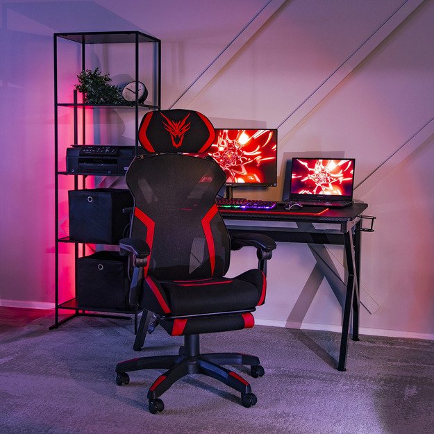 Maxima juoda/raudona Pasukama Kėdė – Komfortas ir Stilius Jūsų Namams! 1