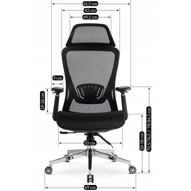 Litosas LITOS juoda moderni ergonominė pasukama biuro kėdė 4