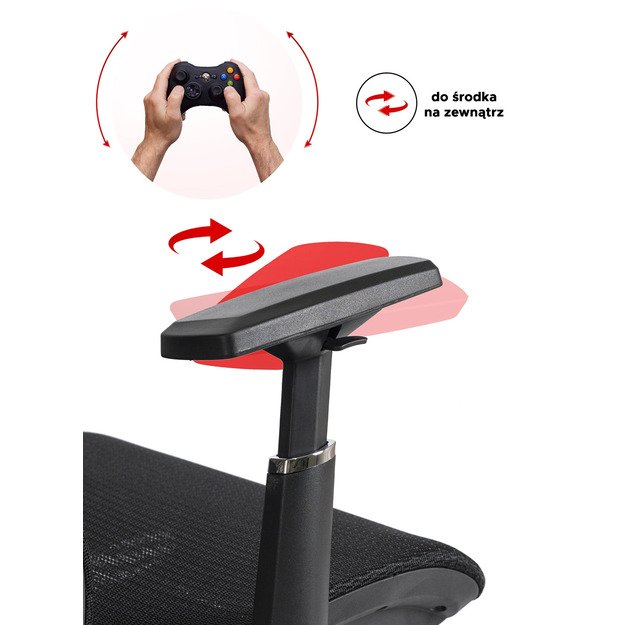 Litosas LITOS juoda moderni ergonominė pasukama biuro kėdė 1