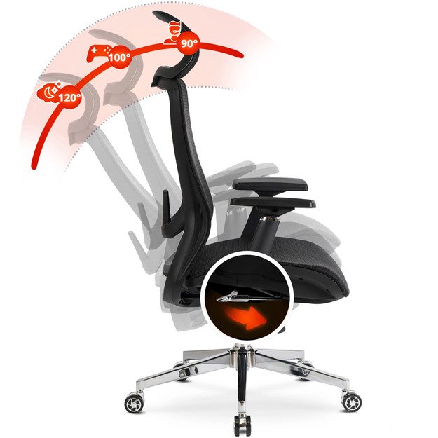 Litosas LITOS juoda moderni ergonominė pasukama biuro kėdė 3