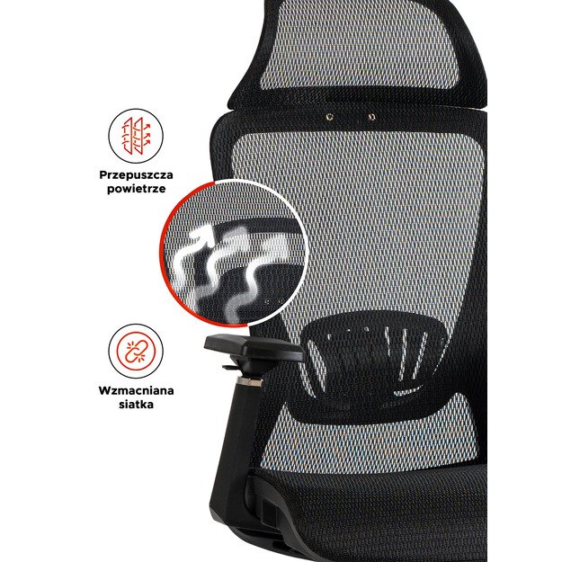 Litosas LITOS juoda moderni ergonominė pasukama biuro kėdė 16