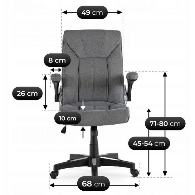 Ciurichas ZURICH pilka moderni pasukama biuro kėdė 8