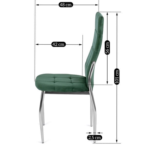 MOLLY tamsiai žalia aksominė kėdė 6