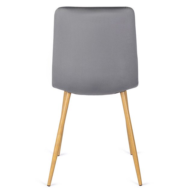 Fredis FREDY apmuštas valgomojo krėslas, pilkas, aksomas, modernus loftas 7