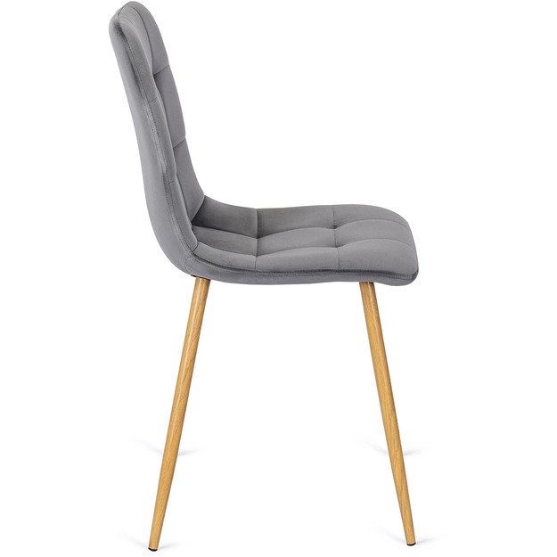 Fredis FREDY apmuštas valgomojo krėslas, pilkas, aksomas, modernus loftas 6