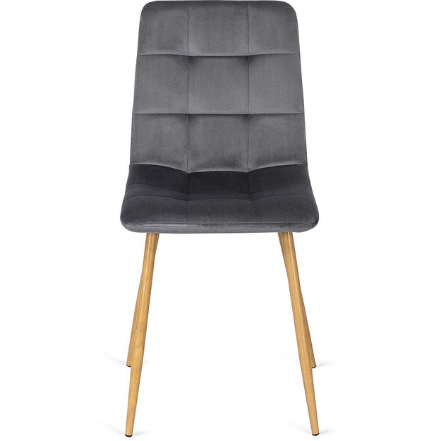 Fredis FREDY apmuštas valgomojo krėslas, pilkas, aksomas, modernus loftas 5