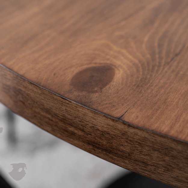 Lino LINO apvalus stalas, 100 cm, kaimiško ąžuolo/juodos spalvos, modernus loftas 3