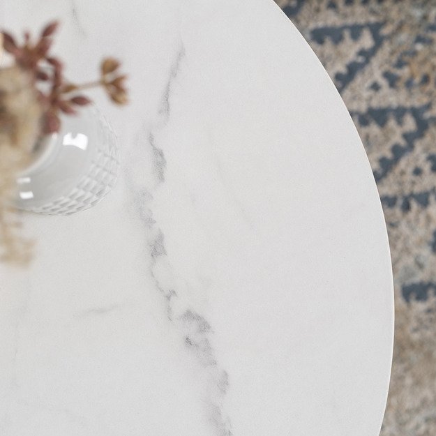 Conny Max CONNY MAX kavos staliukas, 80 cm, baltas marmuras/juodas, modernus žavesys 3