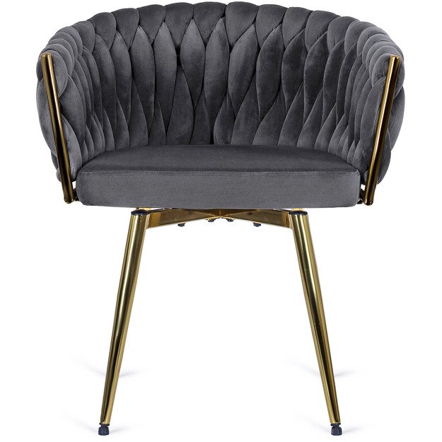 Rubi RUBI apmuštas besisukantis valgomojo krėslas pilko aksomo imitacijos tualetiniam staliukui, modernaus žavesio 6