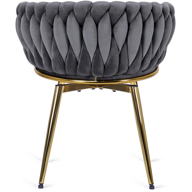 Rubi RUBI apmuštas besisukantis valgomojo krėslas pilko aksomo imitacijos tualetiniam staliukui, modernaus žavesio 8