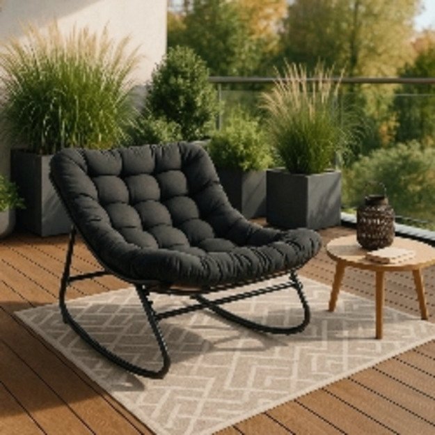 Aurora AURORA sodo supamoji kėdė su rogutėmis, juoda, moderni