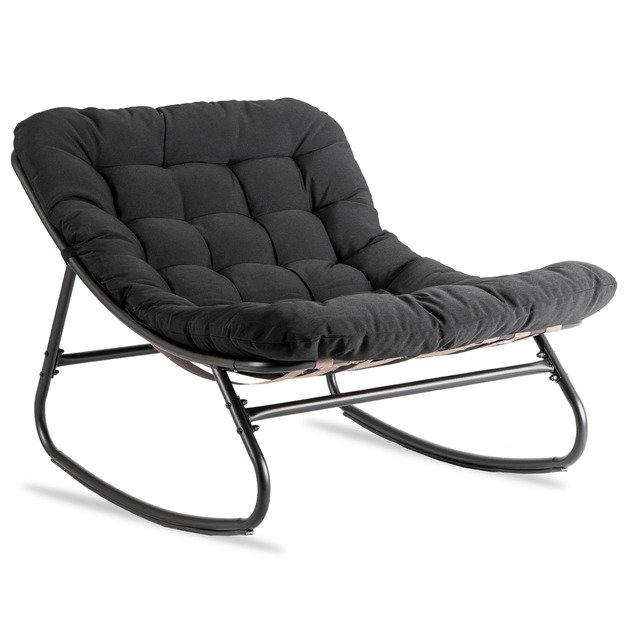 Aurora AURORA sodo supamoji kėdė su rogutėmis, juoda, moderni 3