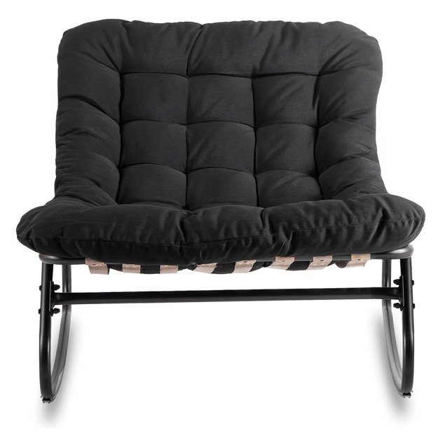 Aurora AURORA sodo supamoji kėdė su rogutėmis, juoda, moderni 1